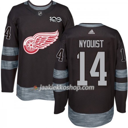 Miehille NHL Detroit Red Wings Pelipaita Gustav Nyquist 14 1917-2017 100th Anniversary Adidas Musta Authentic